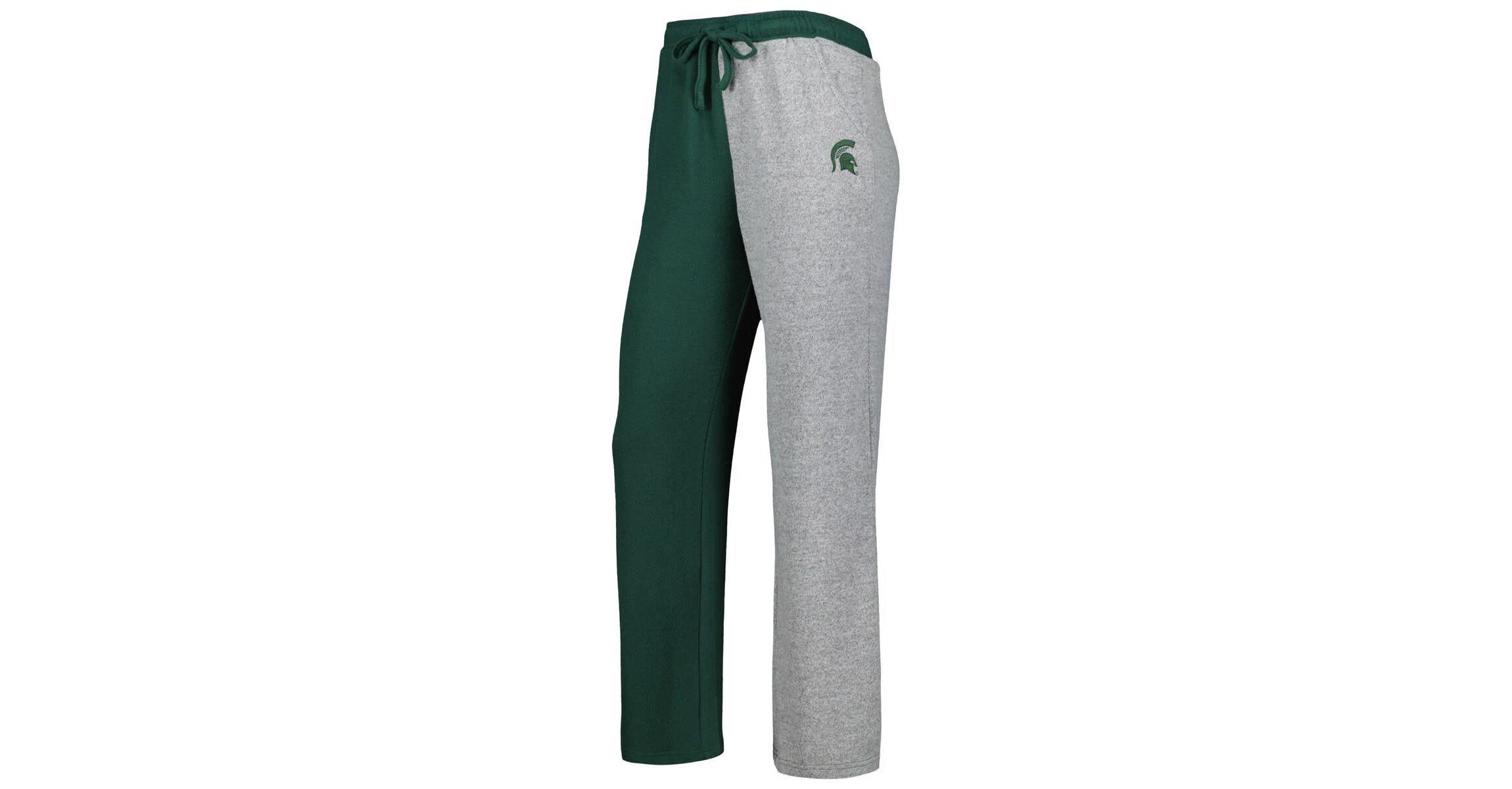 NCAA Green/Gray Michigan State Spartans Colorblock Cozy Tri-Blend Lounge Pants