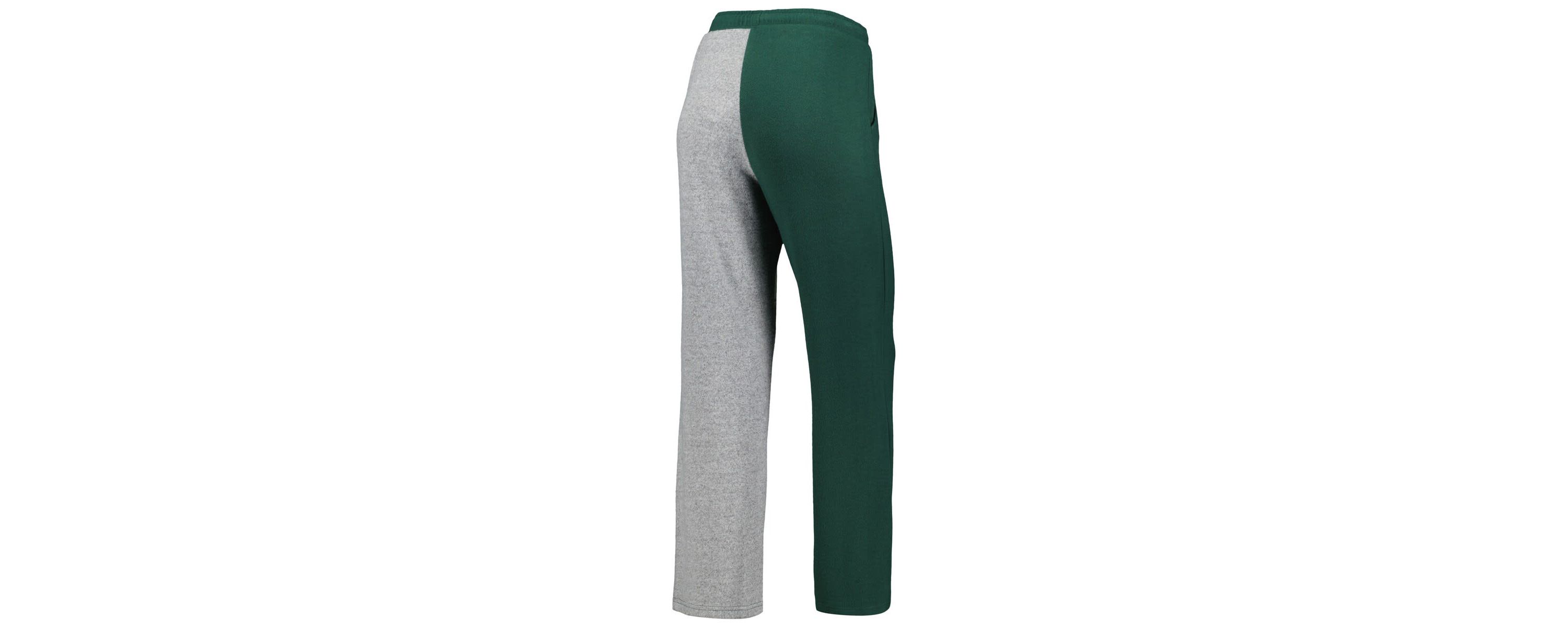 NCAA Green/Gray Michigan State Spartans Colorblock Cozy Tri-Blend Lounge Pants