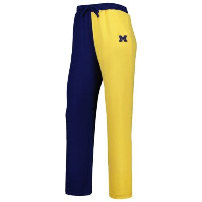 NCAA Navy/Maize Michigan Wolverines Colorblock Cozy Tri-Blend Lounge Pants