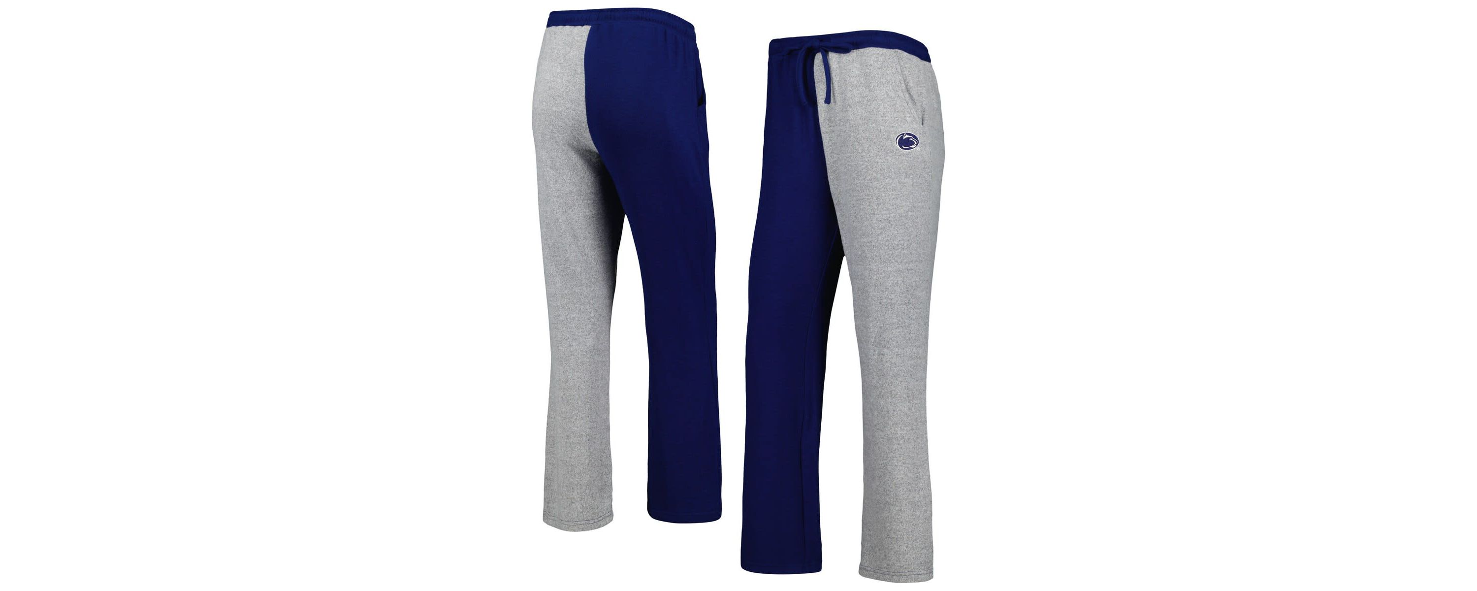 NCAA Navy/Gray Penn State Nittany Lions Colorblock Cozy Tri-Blend Lounge Pants