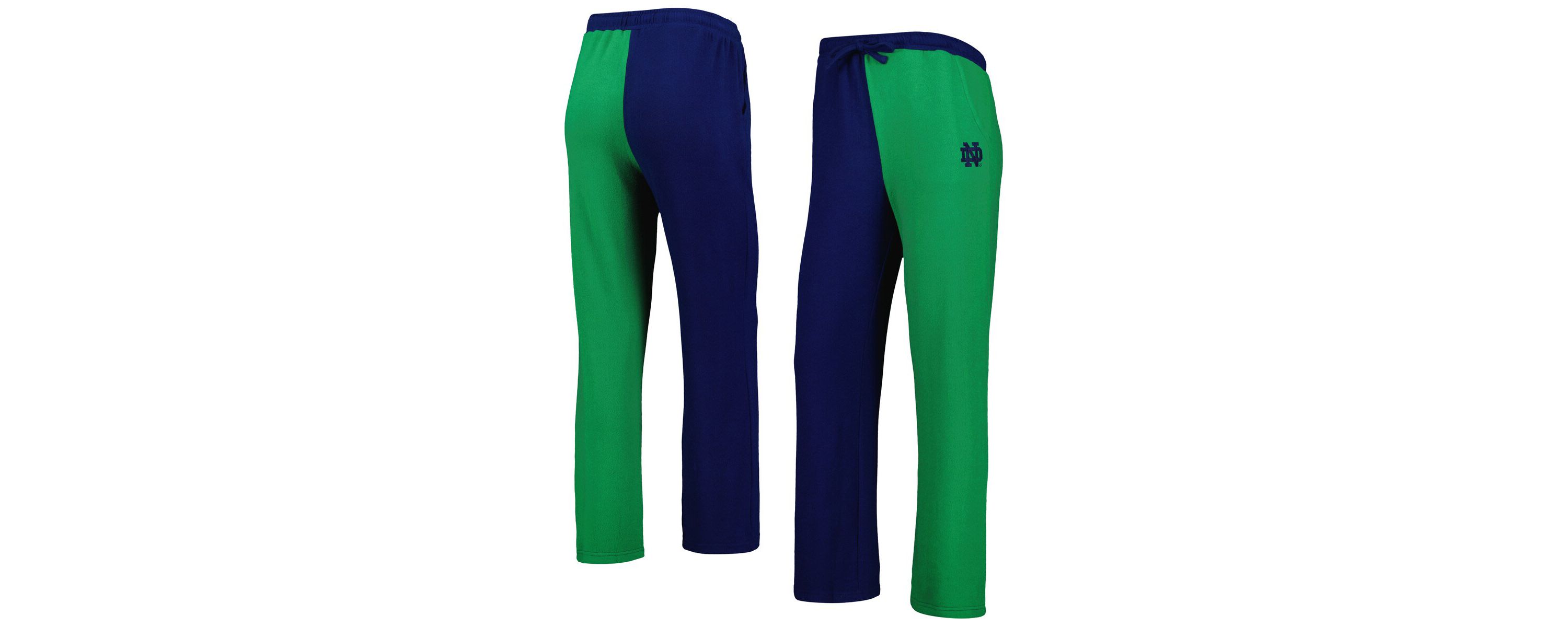 NCAA Navy/Green Notre Dame Fighting Irish Colorblock Cozy Tri-Blend Lounge Pants