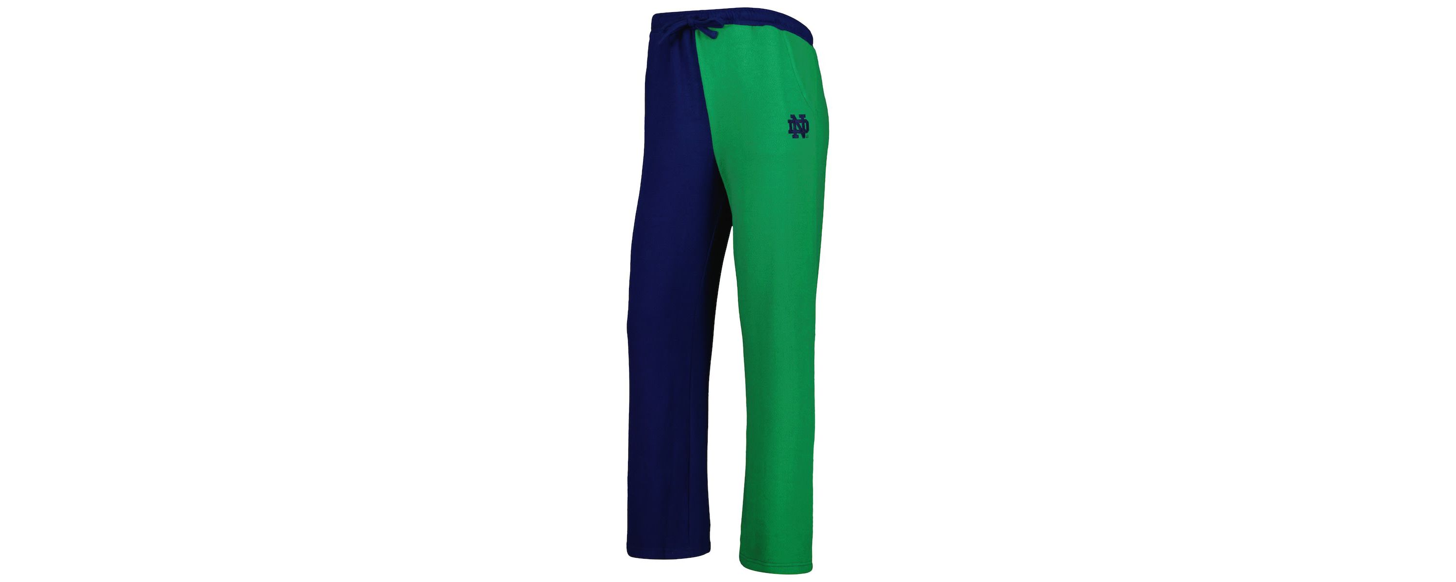 NCAA Navy/Green Notre Dame Fighting Irish Colorblock Cozy Tri-Blend Lounge Pants