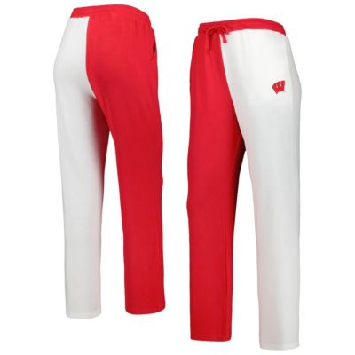 NCAA Red/White Wisconsin Badgers Colorblock Cozy Tri-Blend Lounge Pants