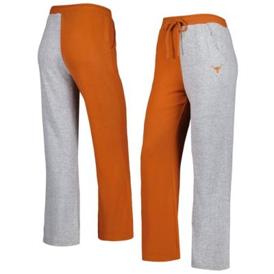 NCAA Texas Orange/Gray Longhorns Colorblock Cozy Tri-Blend Lounge Pants