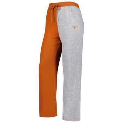 NCAA Texas Orange/Gray Longhorns Colorblock Cozy Tri-Blend Lounge Pants