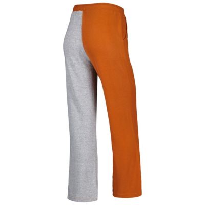 NCAA Texas Orange/Gray Longhorns Colorblock Cozy Tri-Blend Lounge Pants