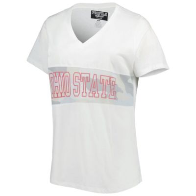 NCAA Ohio State Buckeyes Plus Pieced Body V-Neck T-Shirt