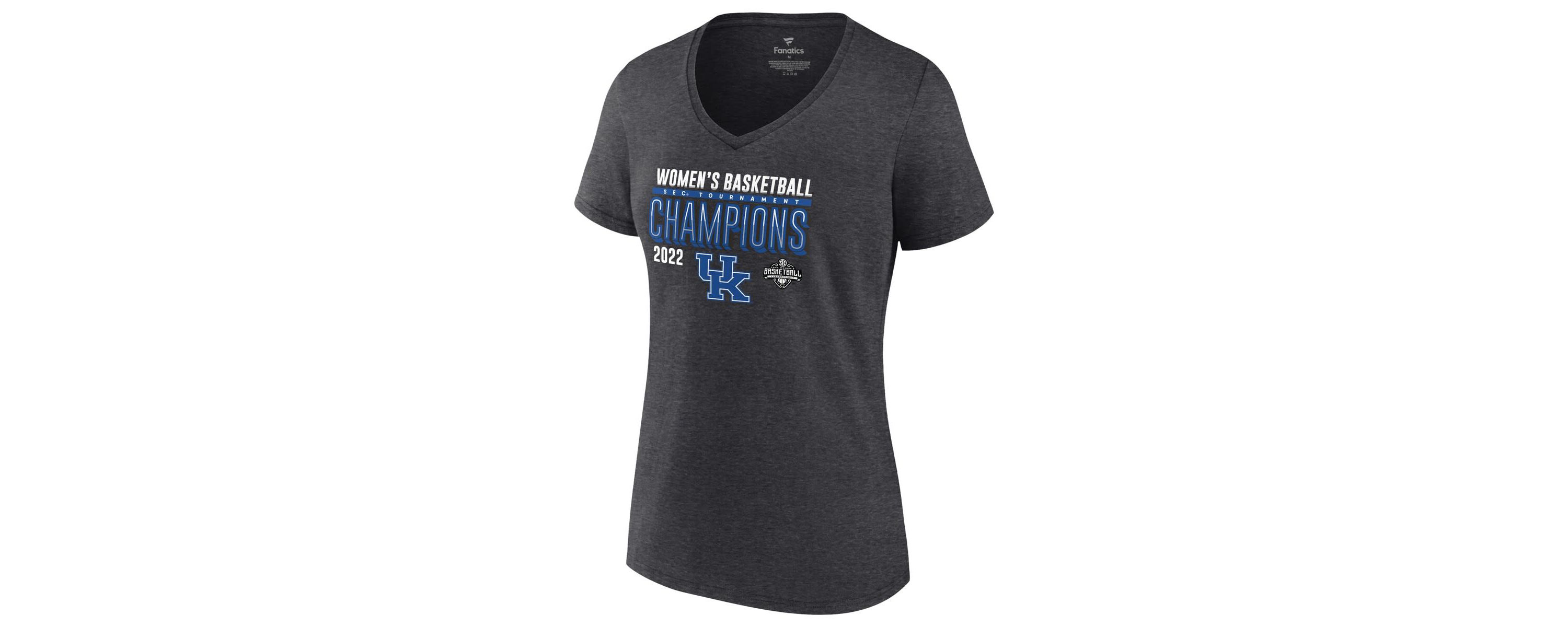 NCAA Fanatics ed Kentucky Wildcats 2022 SEC Basketball Conference Tournament s Locker Room V-Neck T-Shirt