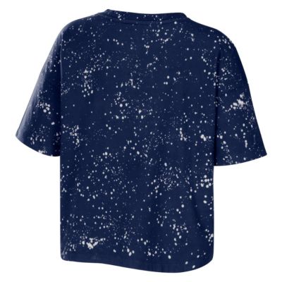 NCAA Auburn Tigers Bleach Wash Splatter Cropped Notch Neck T-Shirt