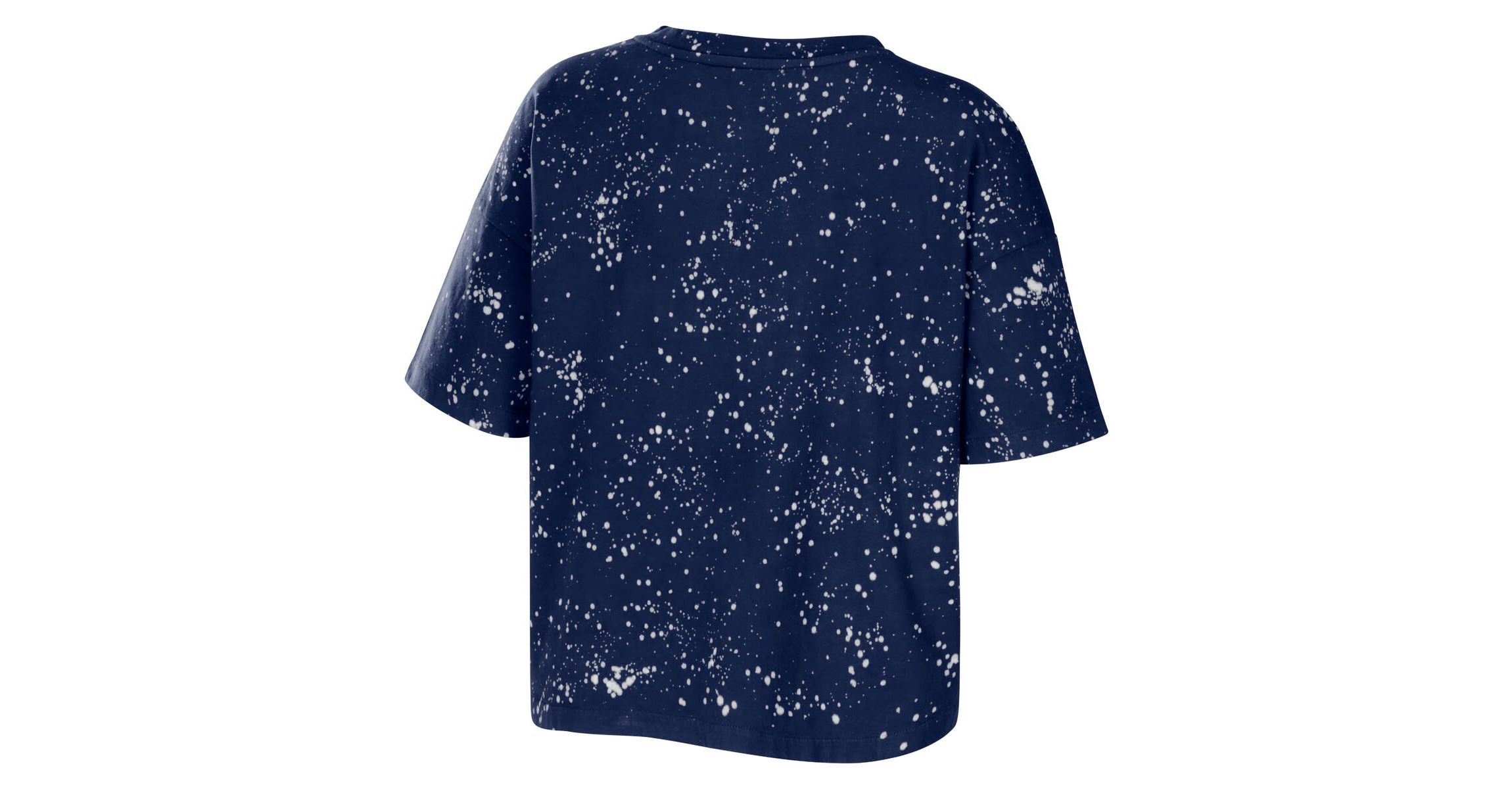 NCAA Jackson State Tigers Bleach Wash Splatter Cropped Notch Neck T-Shirt