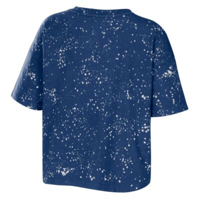 NCAA Kentucky Wildcats Bleach Wash Splatter Cropped Notch Neck T-Shirt