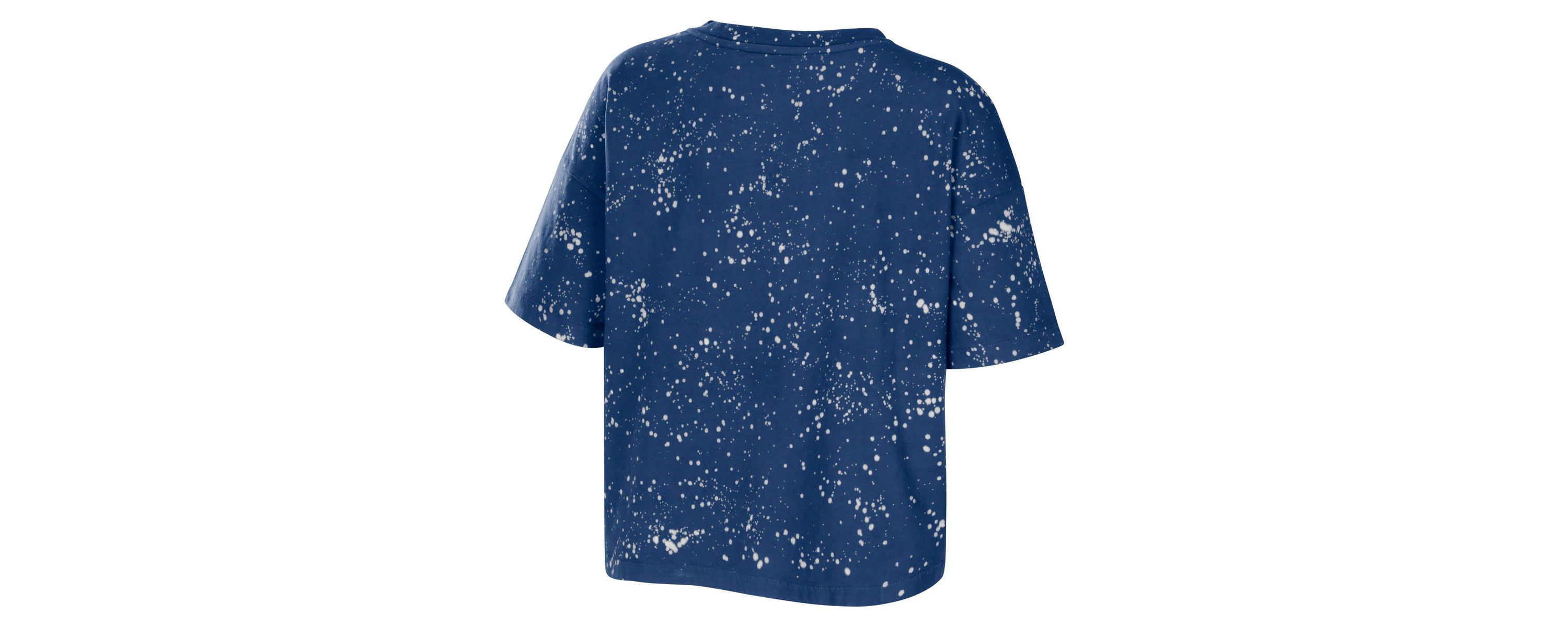 NCAA Kentucky Wildcats Bleach Wash Splatter Cropped Notch Neck T-Shirt