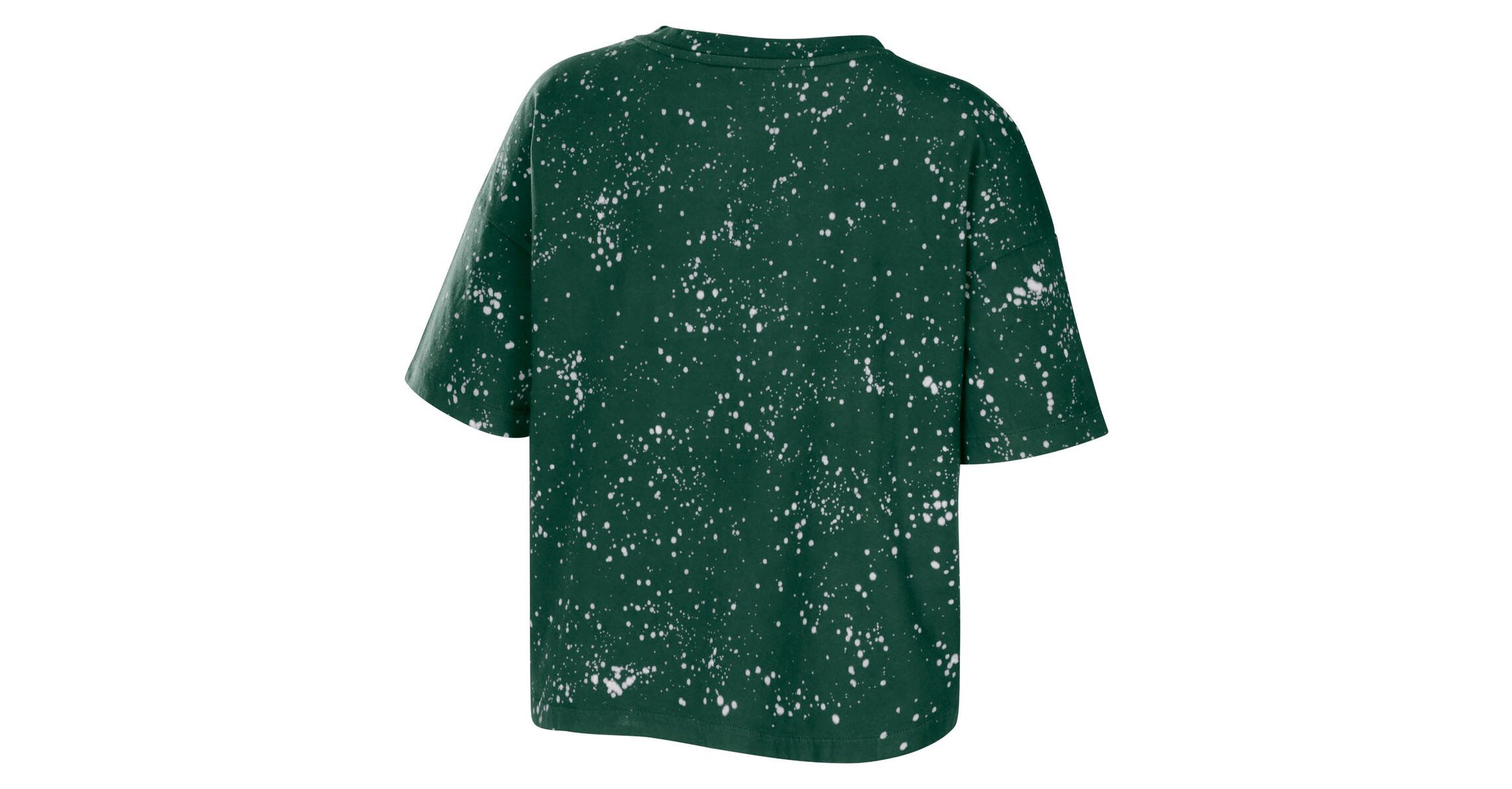 Miami (FL) Hurricanes NCAA Miami Hurricanes Bleach Wash Splatter Cropped Notch Neck T-Shirt