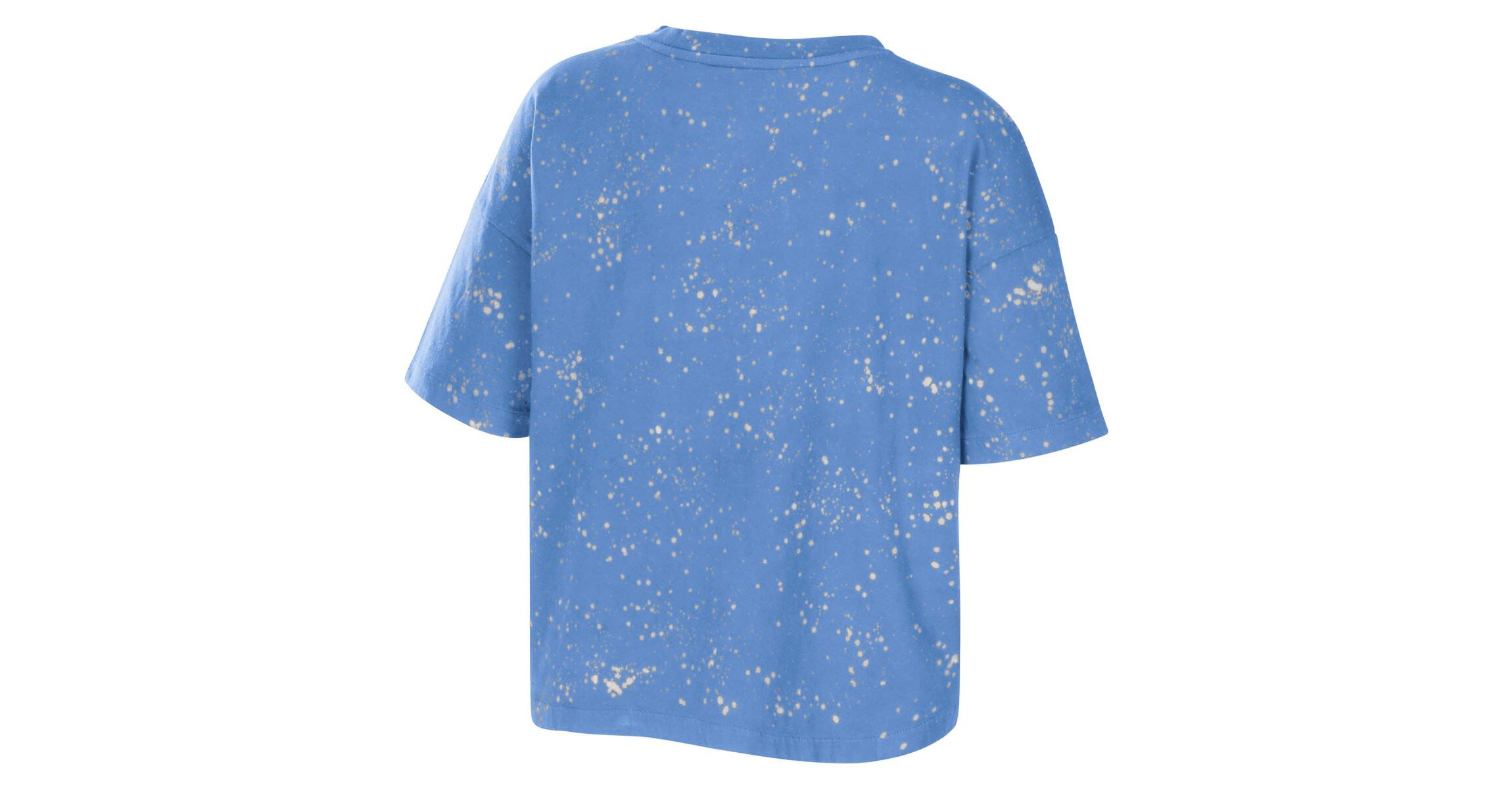 NCAA Carolina North Carolina Tar Heels Bleach Wash Splatter Cropped Notch Neck T-Shirt