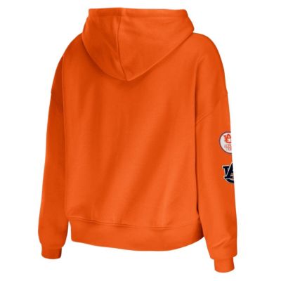 NCAA Auburn Tigers Mixed Media Cropped Pullover Hoodie
