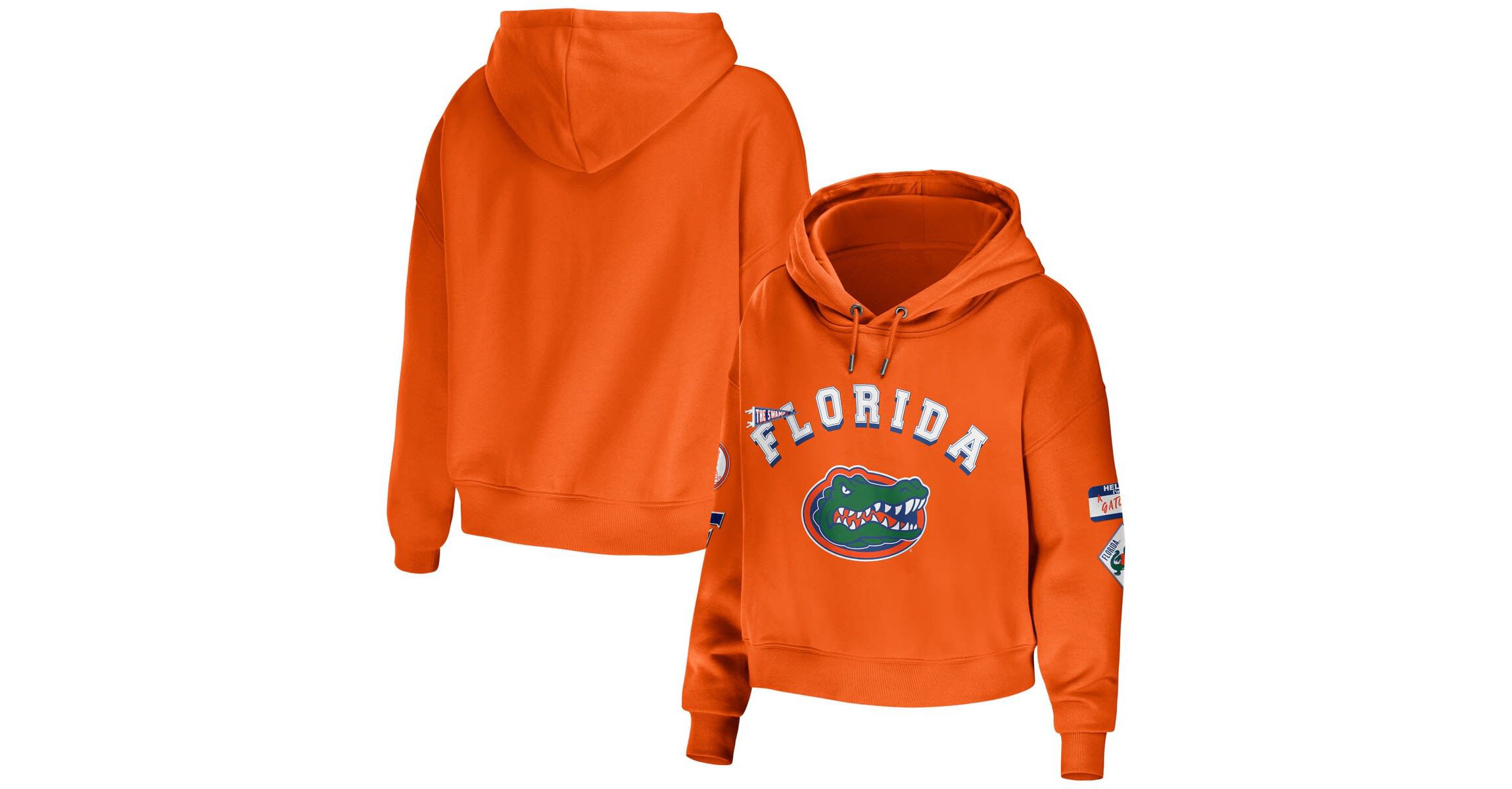 NCAA Florida Gators Mixed Media Cropped Pullover Hoodie