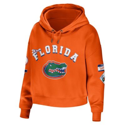 NCAA Florida Gators Mixed Media Cropped Pullover Hoodie