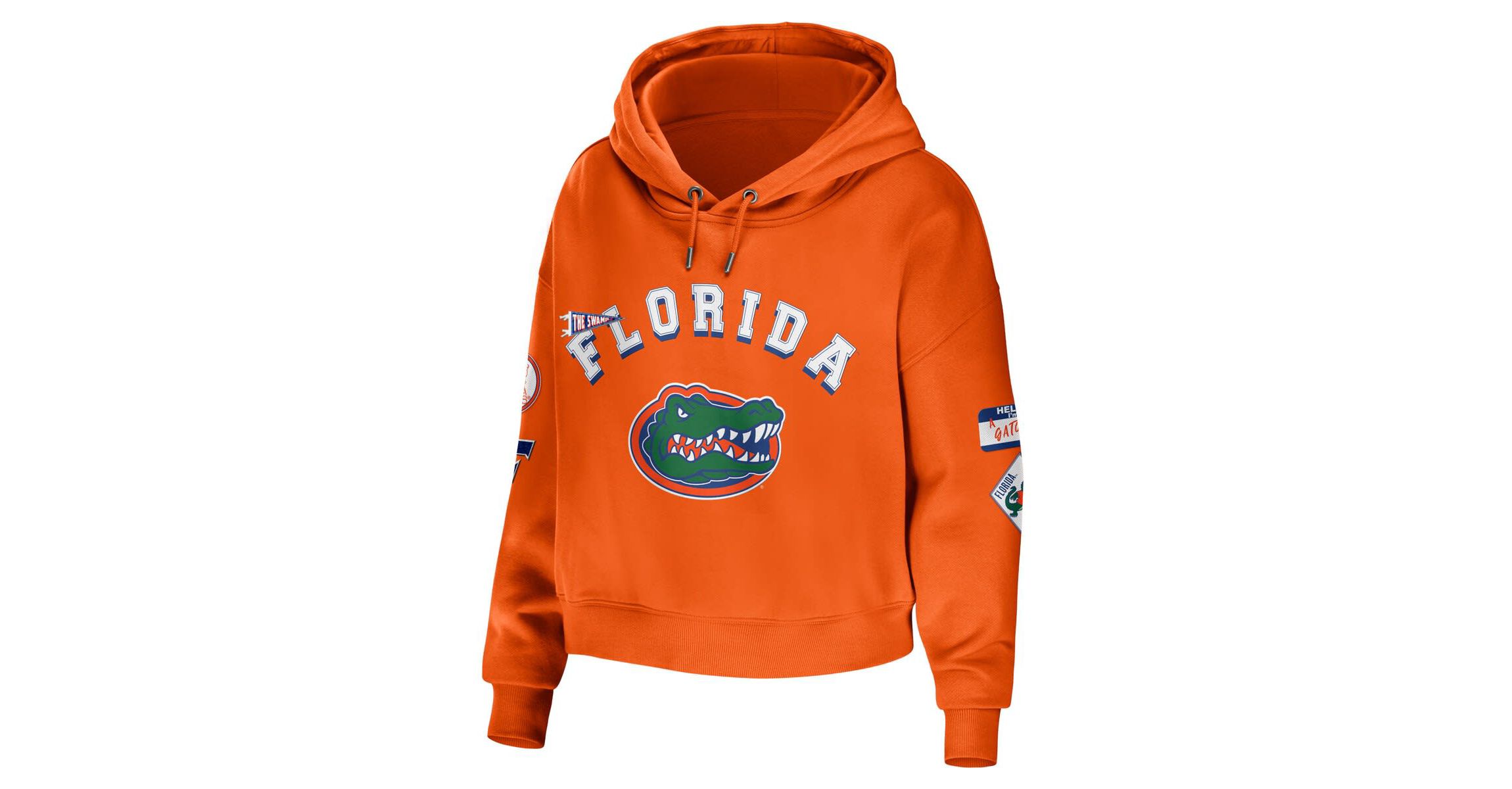 NCAA Florida Gators Mixed Media Cropped Pullover Hoodie