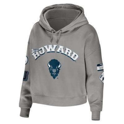 NCAA Howard Bison Mixed Media Cropped Pullover Hoodie