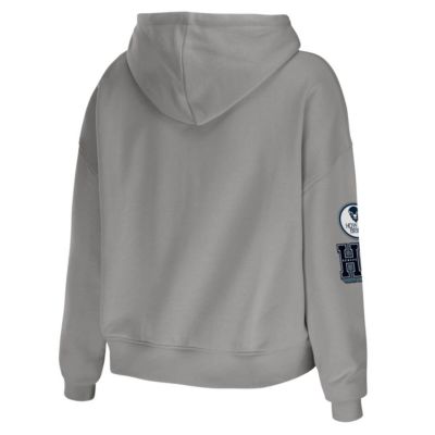 NCAA Howard Bison Mixed Media Cropped Pullover Hoodie