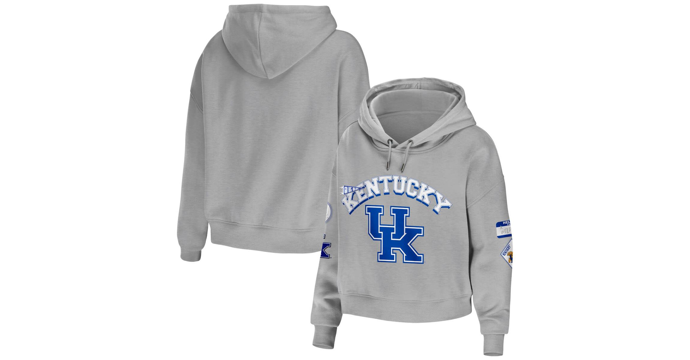 NCAA Kentucky Wildcats Mixed Media Cropped Pullover Hoodie