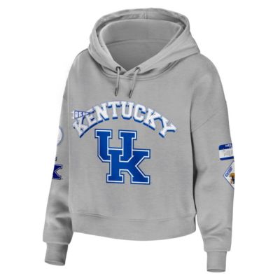 NCAA Kentucky Wildcats Mixed Media Cropped Pullover Hoodie