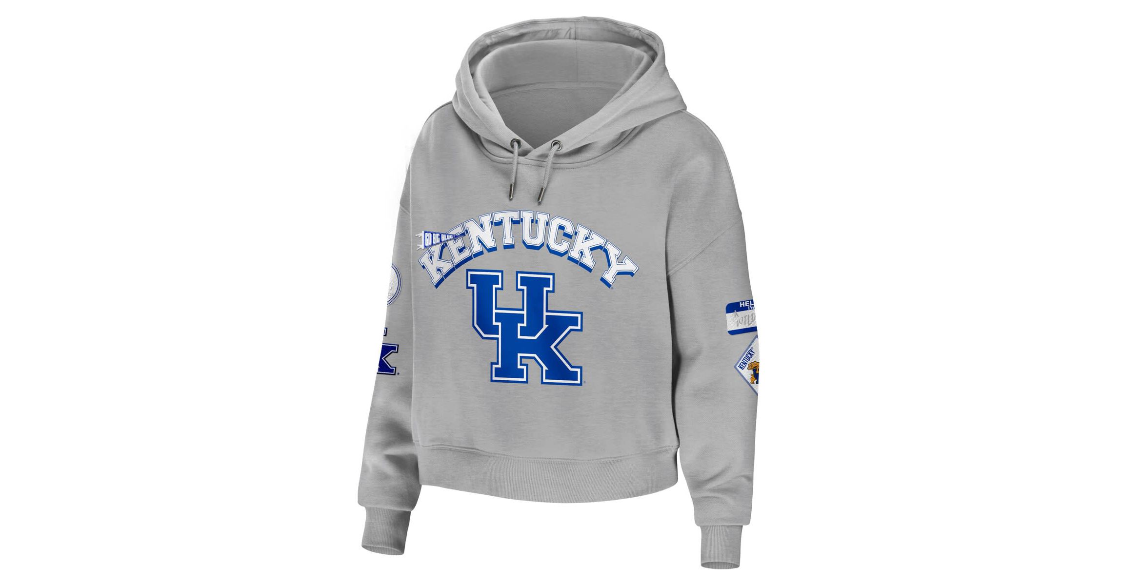 NCAA Kentucky Wildcats Mixed Media Cropped Pullover Hoodie