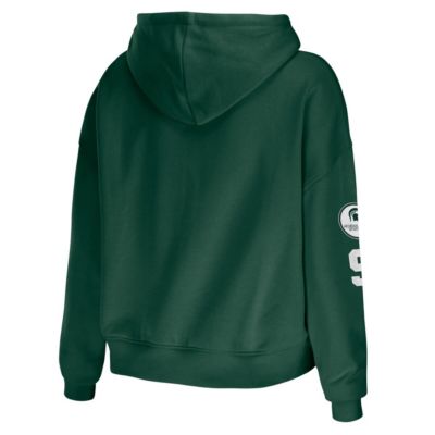 NCAA Michigan State Spartans Mixed Media Cropped Pullover Hoodie
