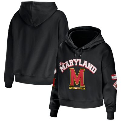 NCAA Maryland Terrapins Mixed Media Cropped Pullover Hoodie