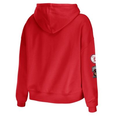 NCAA Ohio State Buckeyes Mixed Media Cropped Pullover Hoodie