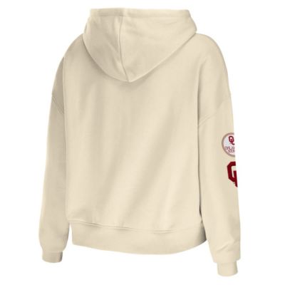 NCAA Oklahoma Sooners Mixed Media Cropped Pullover Hoodie