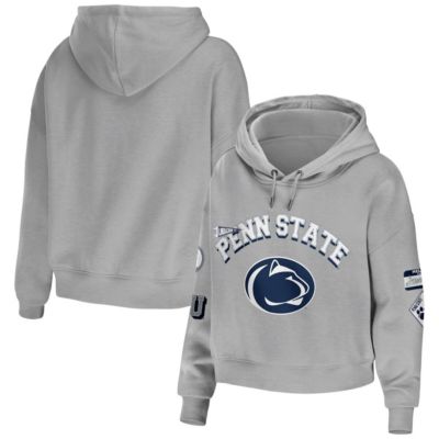 NCAA Penn State Nittany Lions Mixed Media Cropped Pullover Hoodie