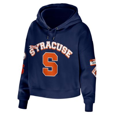 Syracuse Orange NCAA Mixed Media Cropped Pullover Hoodie