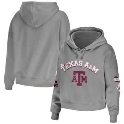 NCAA Texas A&M Aggies Mixed Media Cropped Pullover Hoodie