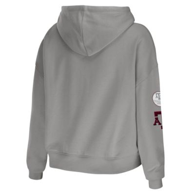 NCAA Texas A&M Aggies Mixed Media Cropped Pullover Hoodie