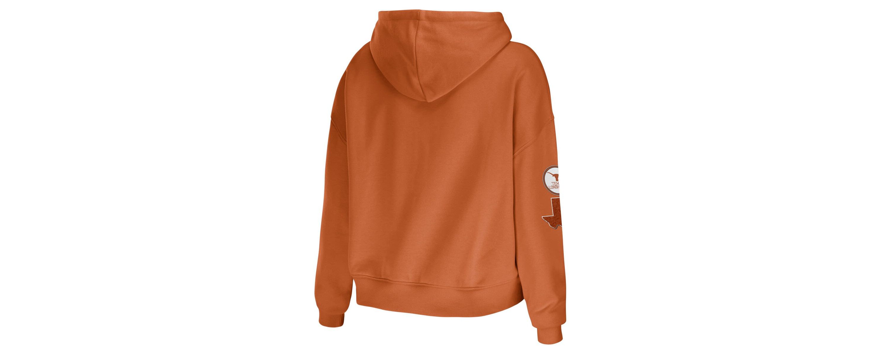 NCAA Texas Texas Longhorns Mixed Media Cropped Pullover Hoodie