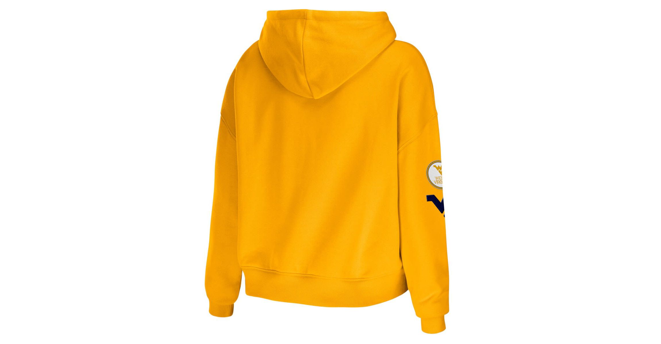 NCAA West Virginia Mountaineers Mixed Media Cropped Pullover Hoodie