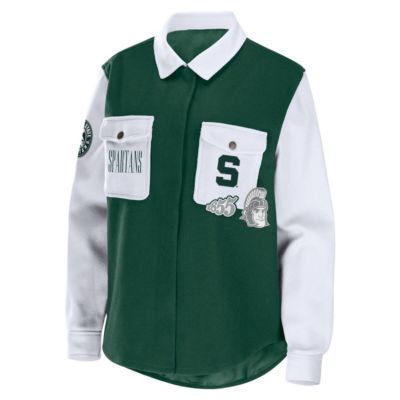 NCAA Hunter Michigan State Spartans Button-Up Shirt Jacket