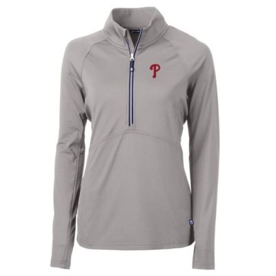 Cutter & Buck Women's MLB Philadelphia Phillies Adapt Eco Knit Stretch Half-Zip Pullover Top