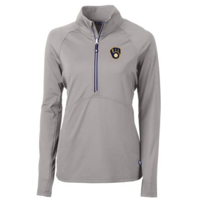 MLB Milwaukee Brewers Adapt Eco Knit Stretch Half-Zip Pullover Top
