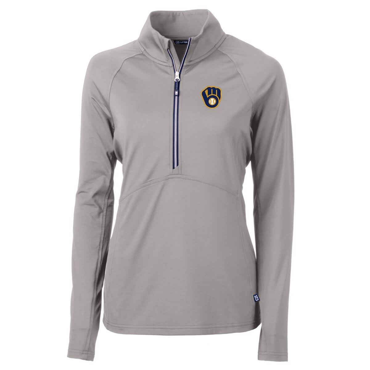 MLB Milwaukee Brewers Adapt Eco Knit Stretch Half-Zip Pullover Top