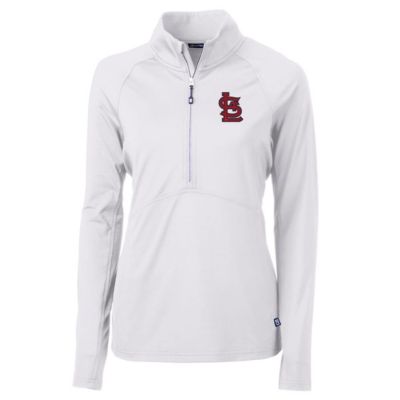 Cutter & Buck MLB St. Louis Cardinals Adapt Eco Knit Stretch Half-Zip Pullover Top, White, 3XL