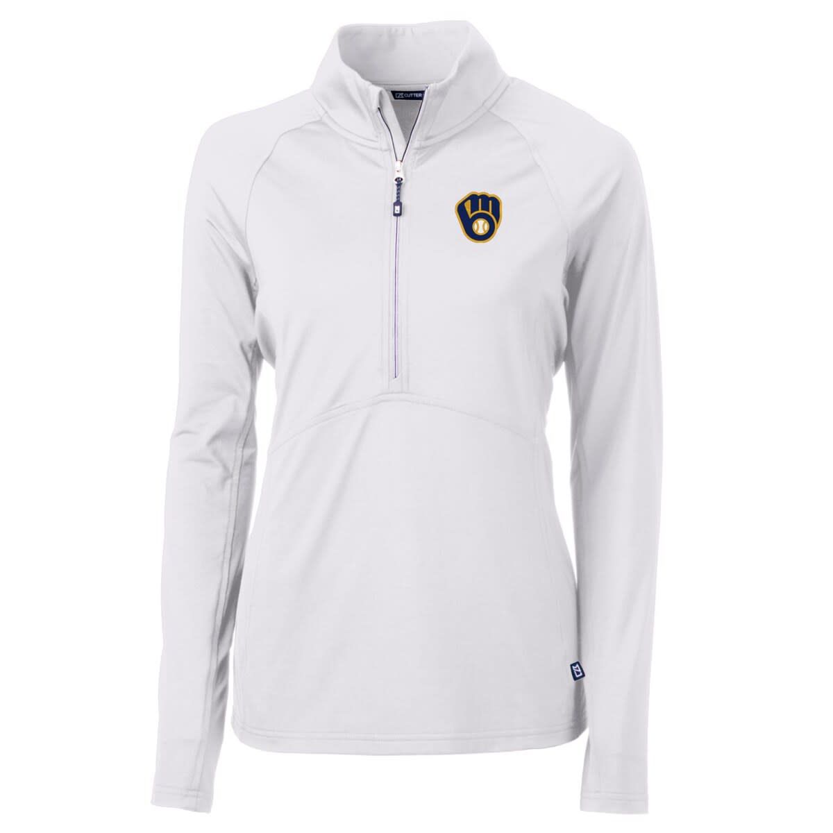 MLB Milwaukee Brewers Adapt Eco Knit Stretch Half-Zip Pullover Top