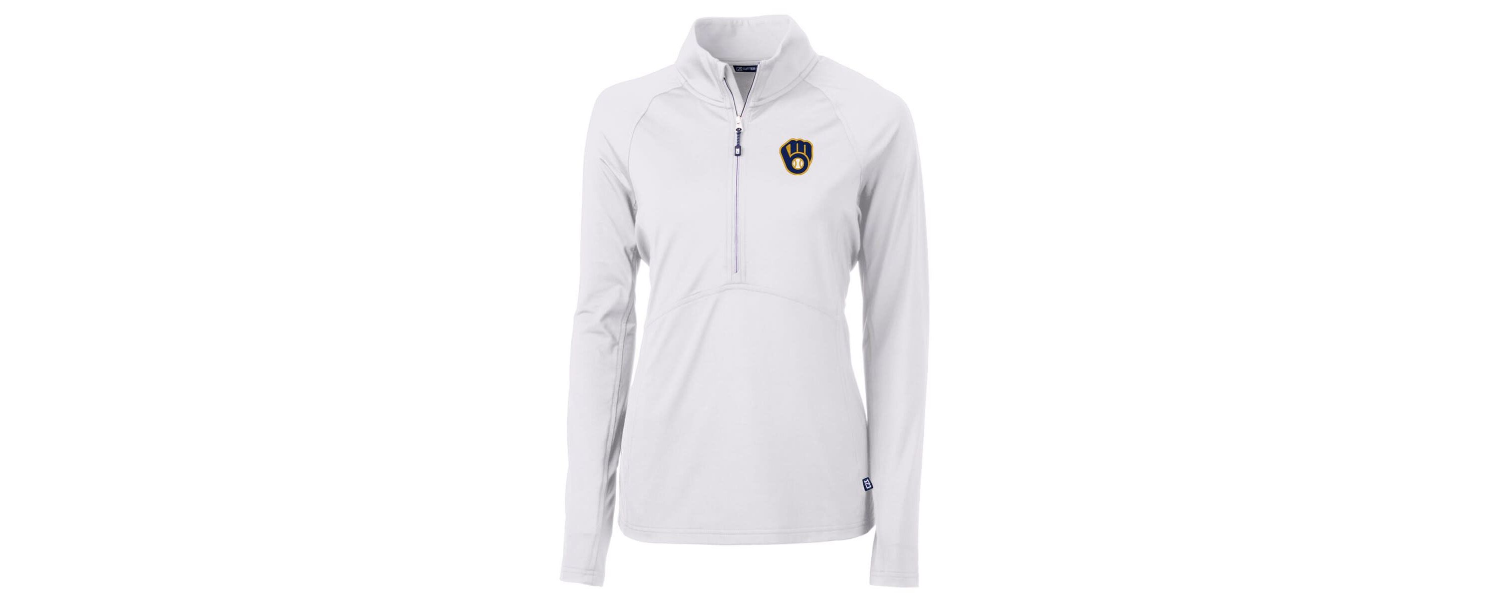 MLB Milwaukee Brewers Adapt Eco Knit Stretch Half-Zip Pullover Top