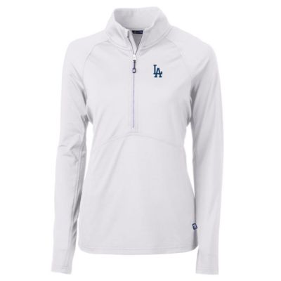 Cutter & Buck Women's MLB Los Angeles Dodgers Adapt Eco Knit Stretch Half-Zip Pullover Top