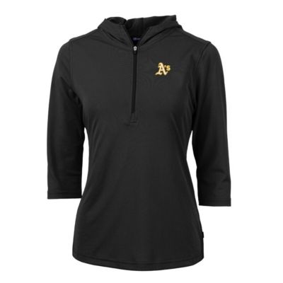 MLB Oakland Athletics Virtue Eco Pique 3/4 Sleeve Half-Zip Pullover Hoodie