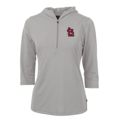 MLB St. Louis Cardinals Virtue Eco Pique 3/4 Sleeve Half-Zip Pullover Hoodie