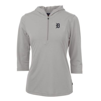 MLB Detroit Tigers Virtue Eco Pique 3/4 Sleeve Half-Zip Pullover Hoodie