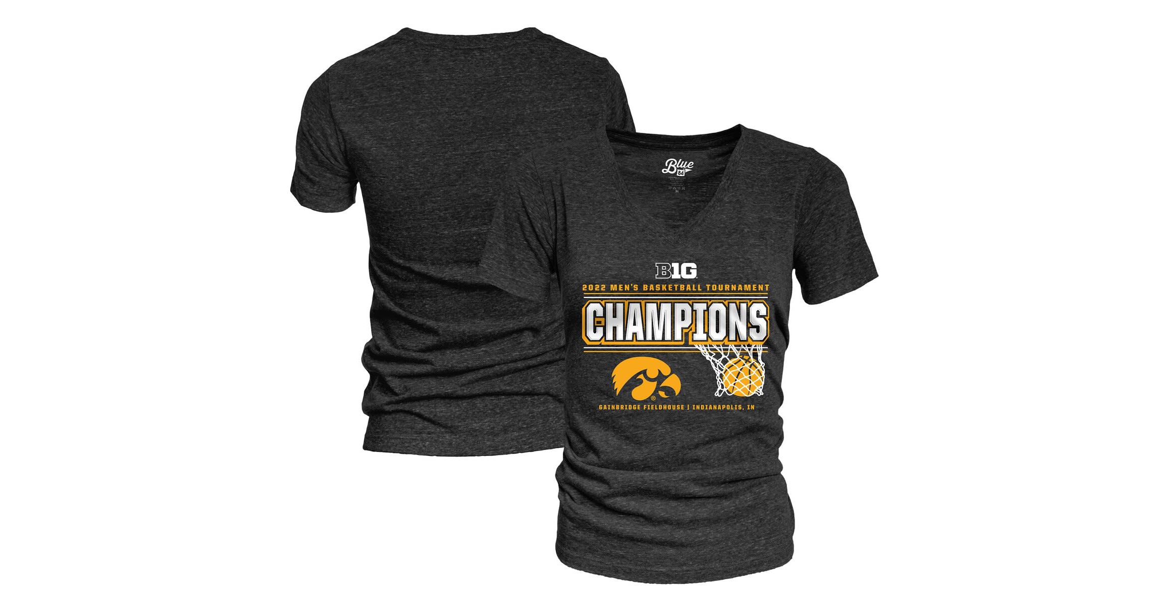 NCAA ed Iowa Hawkeyes 2022 Big Ten Basketball Conference Tournament s Locker Room V-Neck T-Shirt