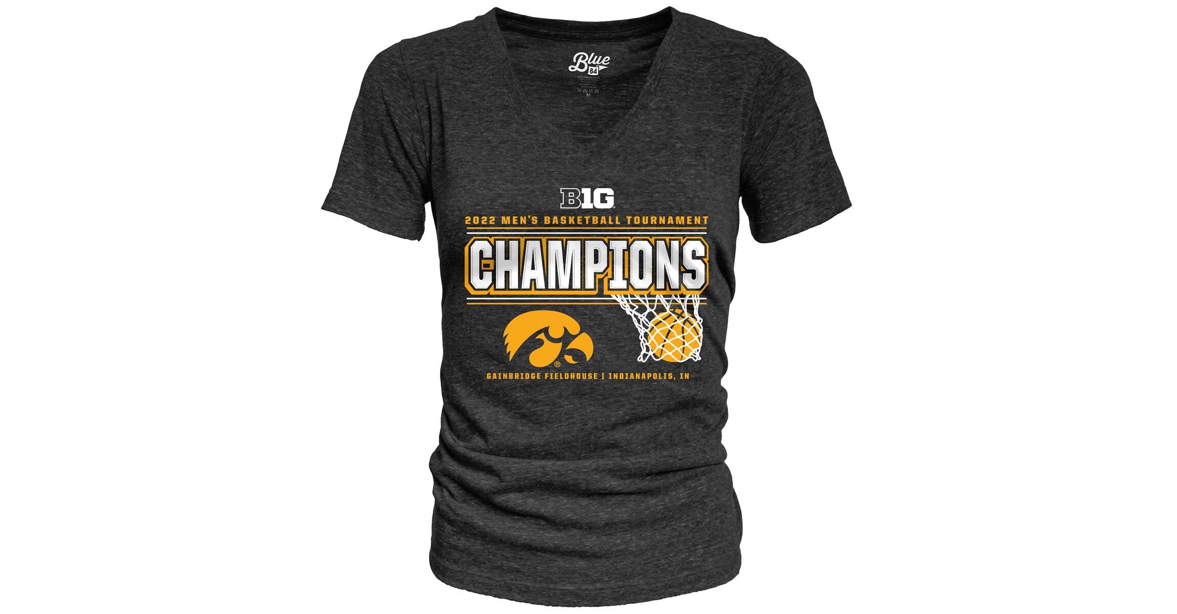 NCAA ed Iowa Hawkeyes 2022 Big Ten Basketball Conference Tournament s Locker Room V-Neck T-Shirt